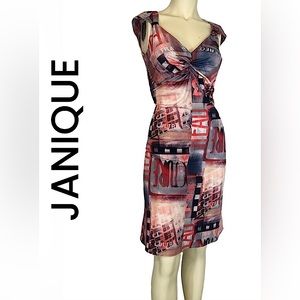 Janique Ultra Stereo Graphic Print Dress